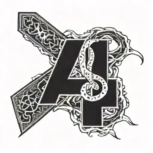 Combine the Linkin Park logo with a breast cancer awareness ribbon in a blackwork style tattoo design idea