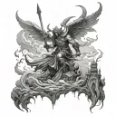 Valley of the shadow of death god waiting at the end  tattoo design idea