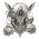 Valley of the shadow of death god waiting at the end  tattoo design idea