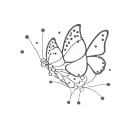Butterfly with Leo constellation tattoo design idea