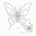 Butterfly with Leo constellation tattoo design idea