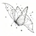 Butterfly with Leo constellation tattoo design idea