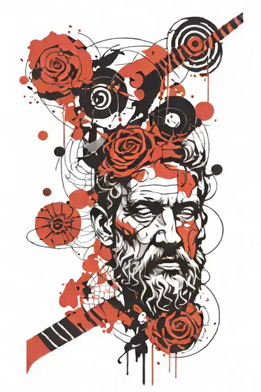 ancient greek philosophy seneca stoic tattoo design idea