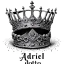 crown intertwine with the name Adriel tattoo design idea