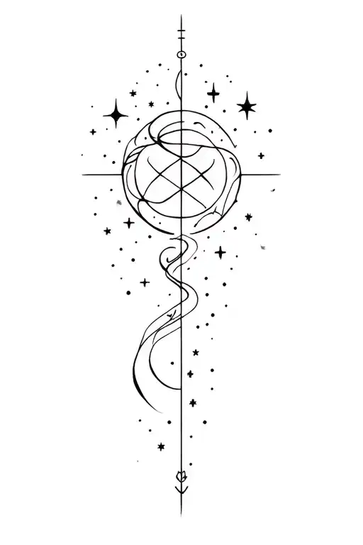 celestial themed arm filler tattoo tattoo design idea