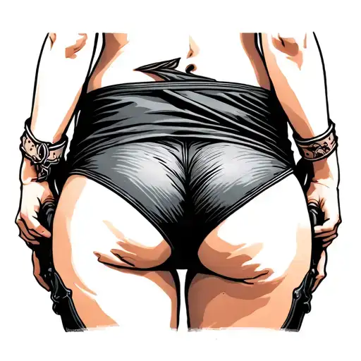 Buttocks tattoo design idea