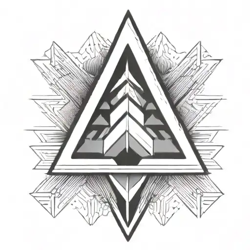 arrowhead with a simple geometric pattern tattoo design idea