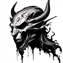 Devil with no face, make it abstract design tattoo design idea