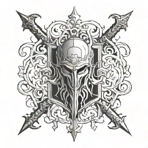 A tattoo design featuring the Brand of Sacrifice from Berserk, merging seamlessly with a semi-open Behelit. tattoo design idea