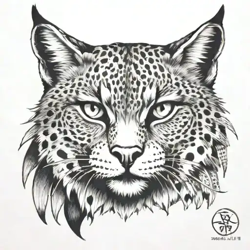 mix between a bobcat and an eagle tattoo design idea