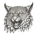 mix between a bobcat and an eagle tattoo design idea