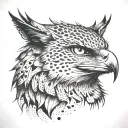 mix between a bobcat and an eagle tattoo design idea