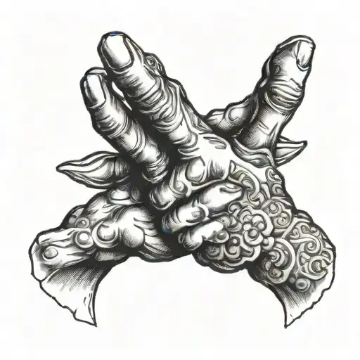 Aries Praying hands tattoo design idea