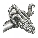 Aries Praying hands tattoo design idea