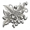 Bean Sprout with puzzle pieces forming tattoo design idea