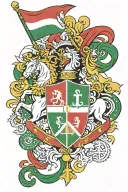 italian flag and st george flag with number 22, 16, 11, family  tattoo design idea
