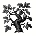 Walnut tree tattoo design idea