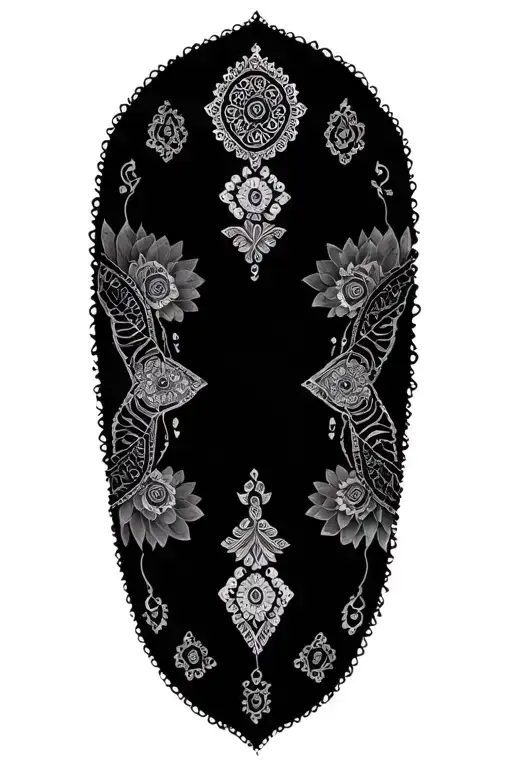 mandala and lace tattoo design idea