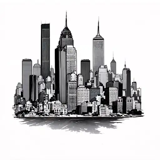 denver and manhattan city mashup for neck tattoo design tattoo design idea