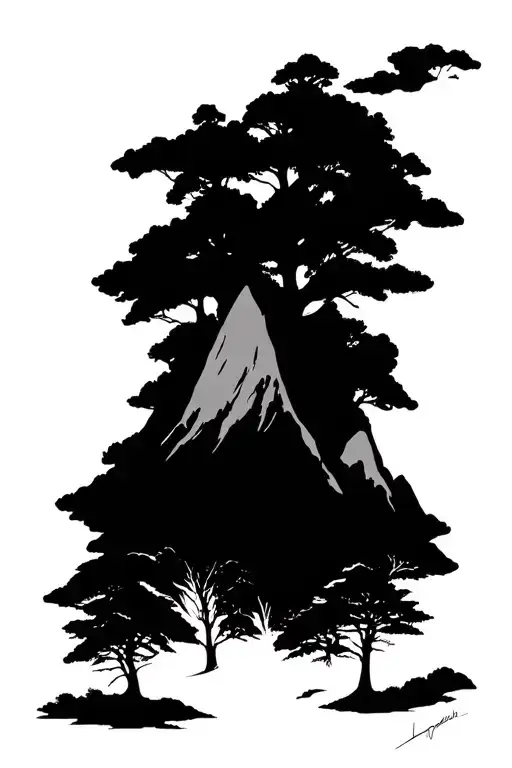 mountain lines Colombia tattoo design idea