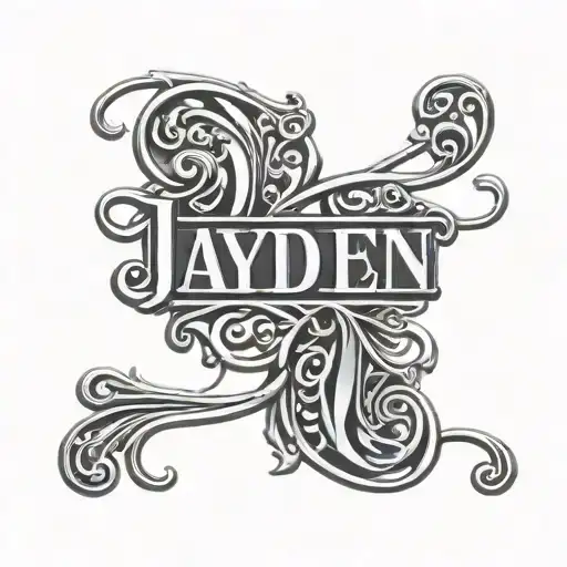 ambigram of the names Jayden and Landon name tattoo tattoo design idea