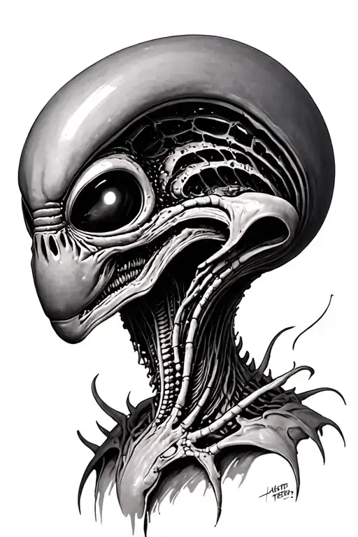 alien zeinamorph movie scenes tattoo design idea