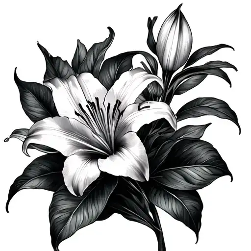 lily and sparrow, sophisticated, sketch tattoo design idea