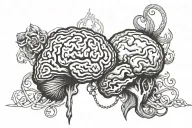 brain vs heart tattoo design idea