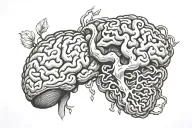 brain vs heart tattoo design idea