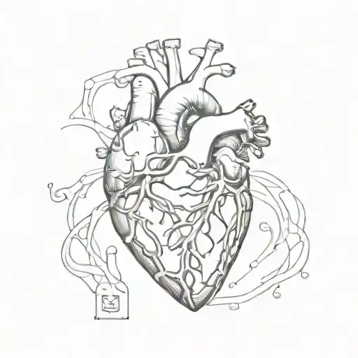 anatomical heart with a skeleton key tattoo design idea