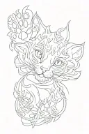 cat paw tattoo design idea