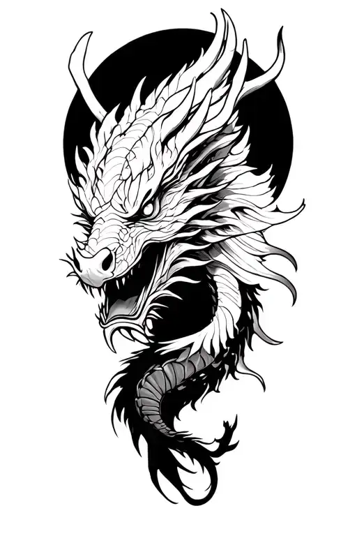 ELECTRICAL ANGUILA FOR part of Dragon Oriental legs tattoo design idea