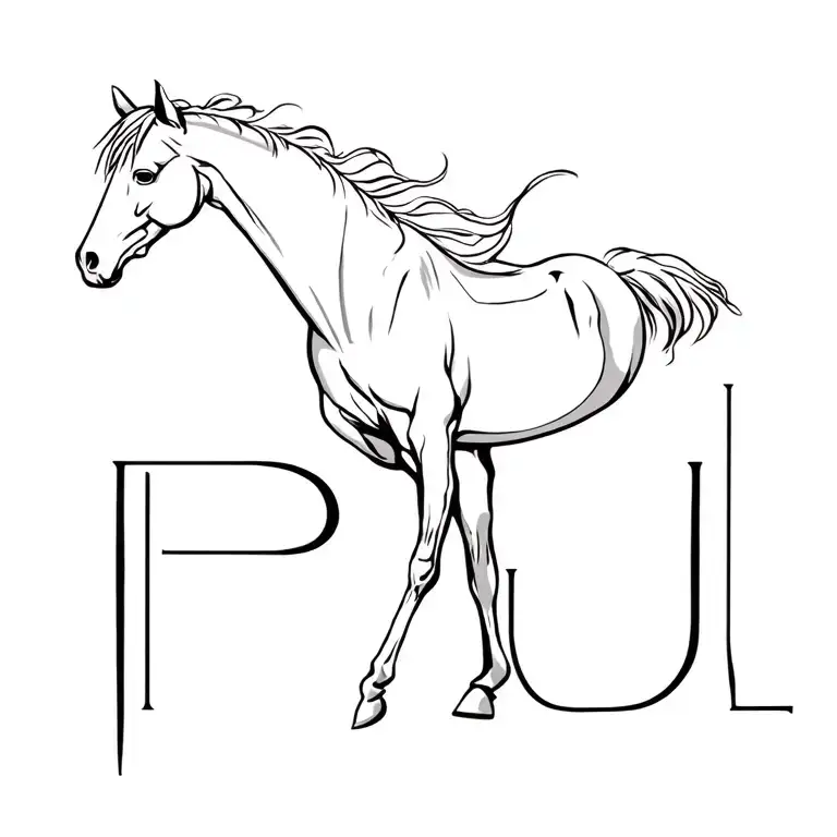 "Paul" Racehorse tattoo design idea