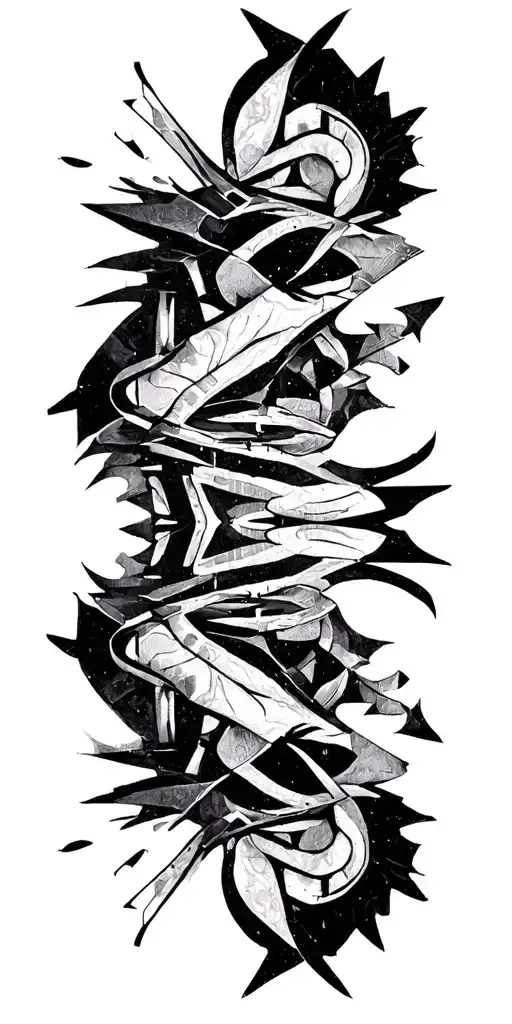cyber sigilism gothic brutalism bold abstract dynamic modern neogothic tattoo design idea