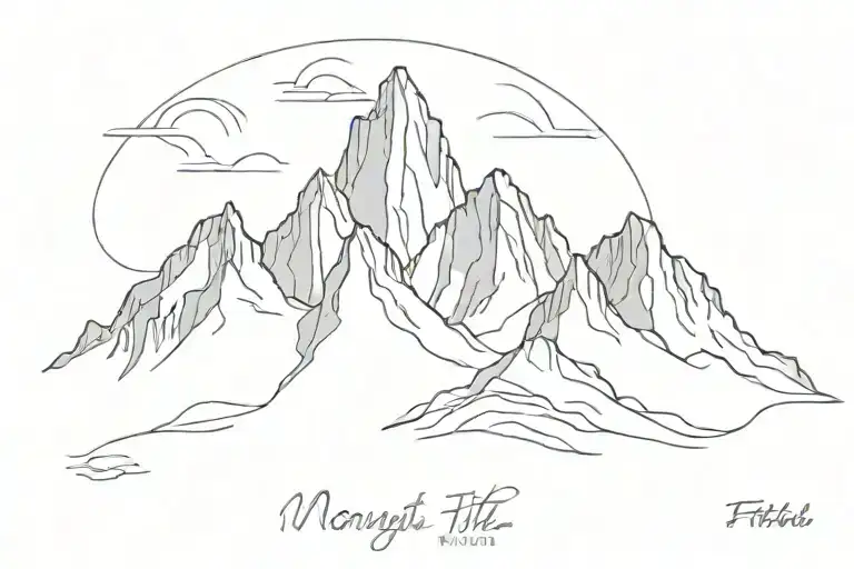 mount fitz roy mountain tattoo design idea