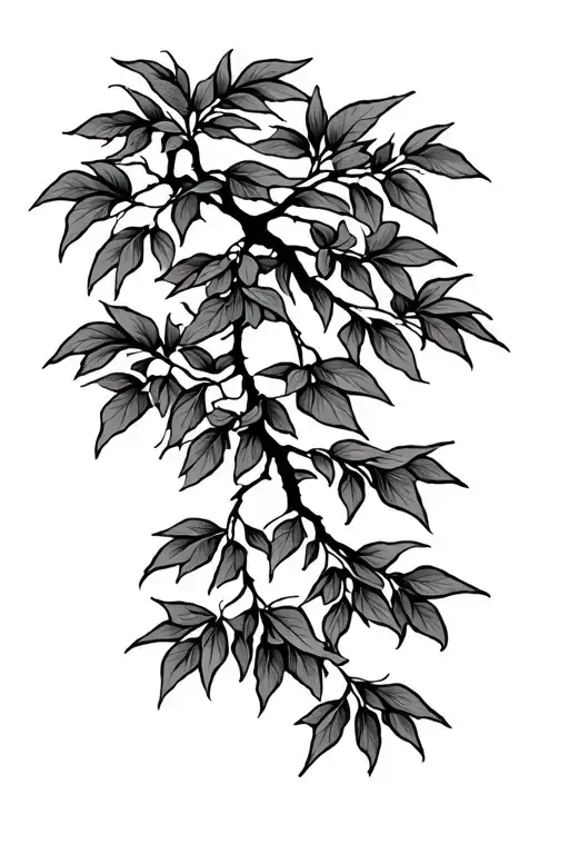 willow tree branch tattoo design idea