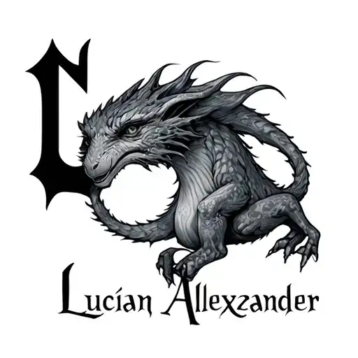 "Lucian Alexander " loss of baby boy mystical creature tattoo design idea