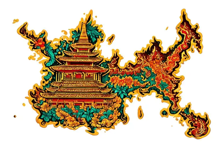 Thailand map tattoo design idea