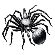 skinny black widow spider with long lags  tattoo design idea