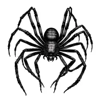 skinny black widow spider with long lags  tattoo design idea