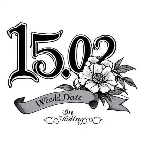 "15.02" Wedding Date tattoo design idea