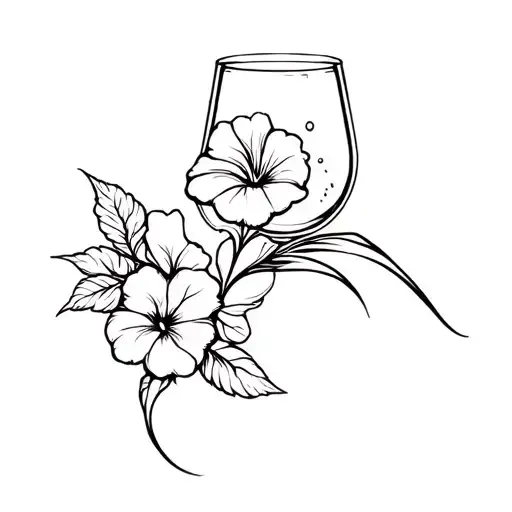 waves from the sea. morning glory. tattoo for a man.minimalistic. beer and glas. black and white. young minded. timeless tattoo design idea