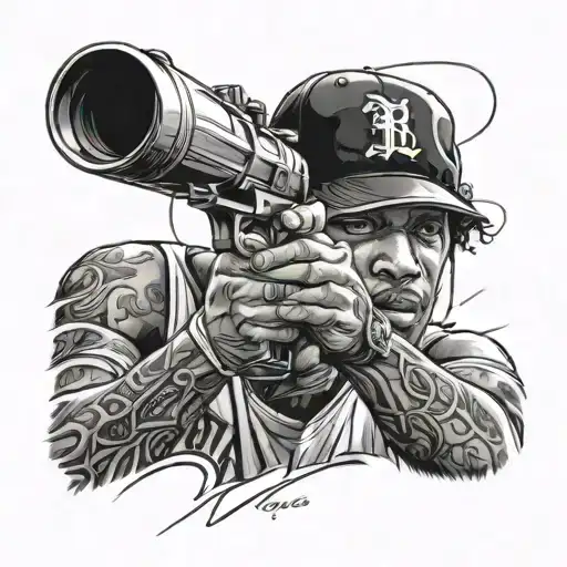 Allen Iverson shooting clay pigeons tattoo design idea
