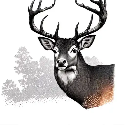 hirsch tattoo design idea