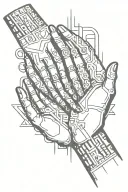 08/10/19478 in Roman numerals Christian religion, hands joining tattoo design idea