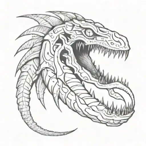 beetlejuice head on sandworm body shaped like tattoo design idea