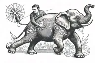 thomas edison electrocuting an elephant  tattoo design idea