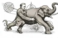 thomas edison electrocuting an elephant  tattoo design idea