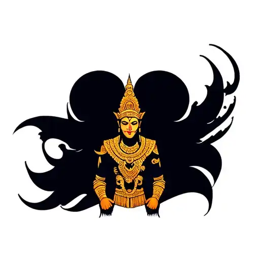 golden Thai warrior tattoo design idea