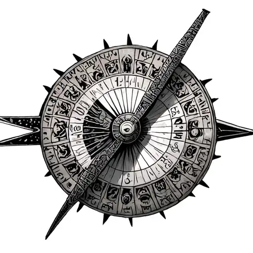 sundial mayan calendar tattoo design idea